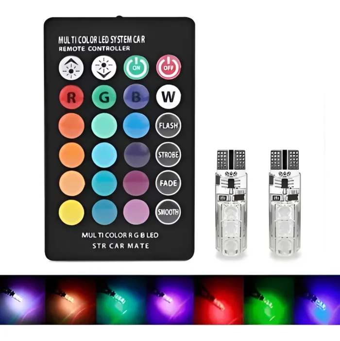 Kit 2 T10 GEL + CONTROL RGB